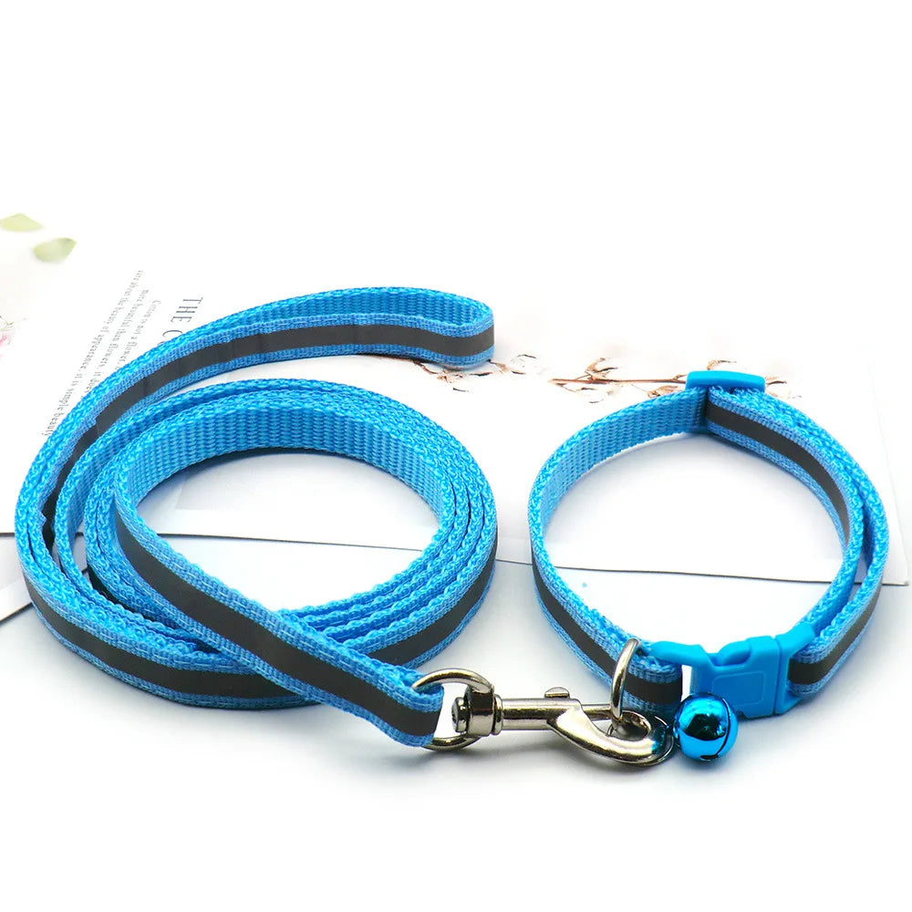 Cute Paw Print Dog Collar & Leash Set