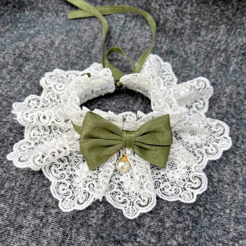 Lace Bowknot Pet Collar Necklace