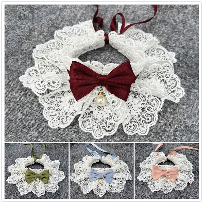 Lace Bowknot Pet Collar Necklace