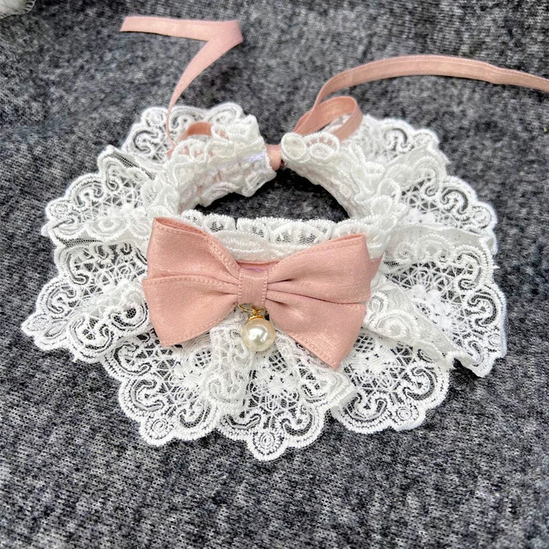 Lace Bowknot Pet Collar Necklace