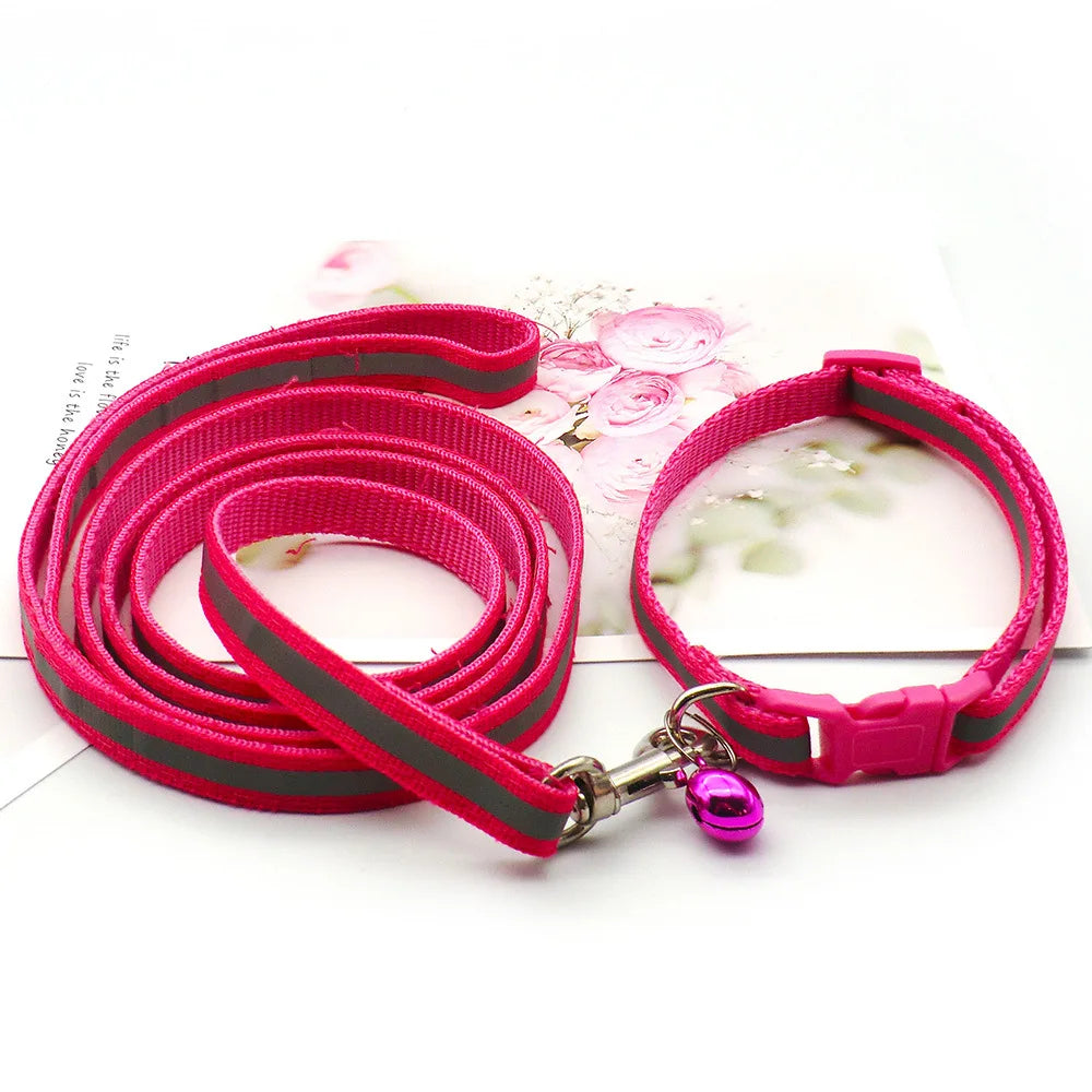 Cute Paw Print Dog Collar & Leash Set