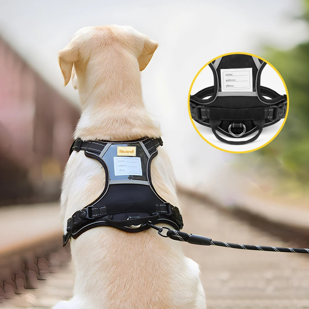 Reflective Dog Harness with Nameplate