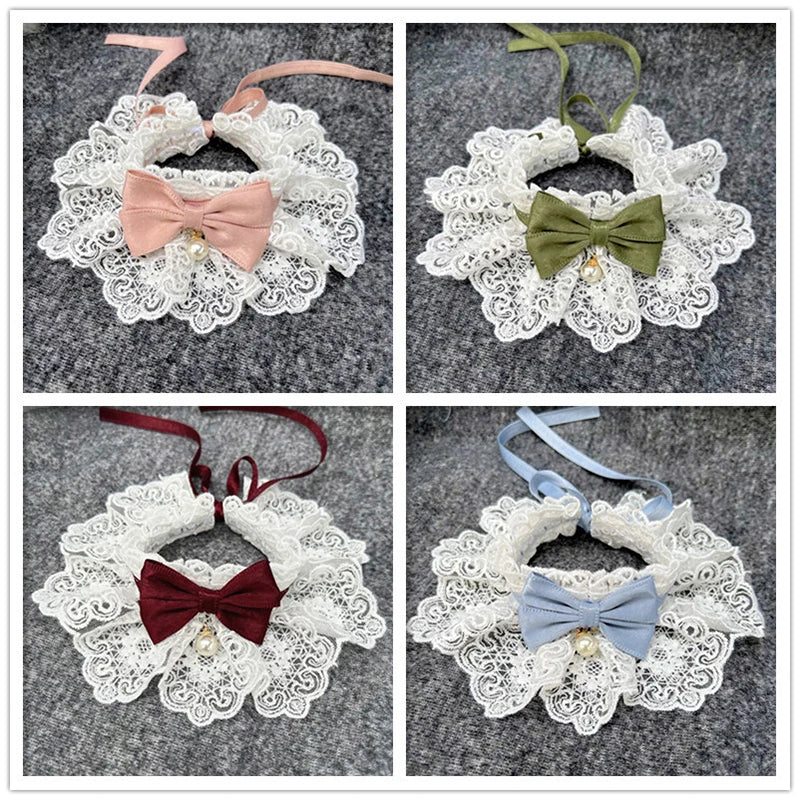 Lace Bowknot Pet Collar Necklace